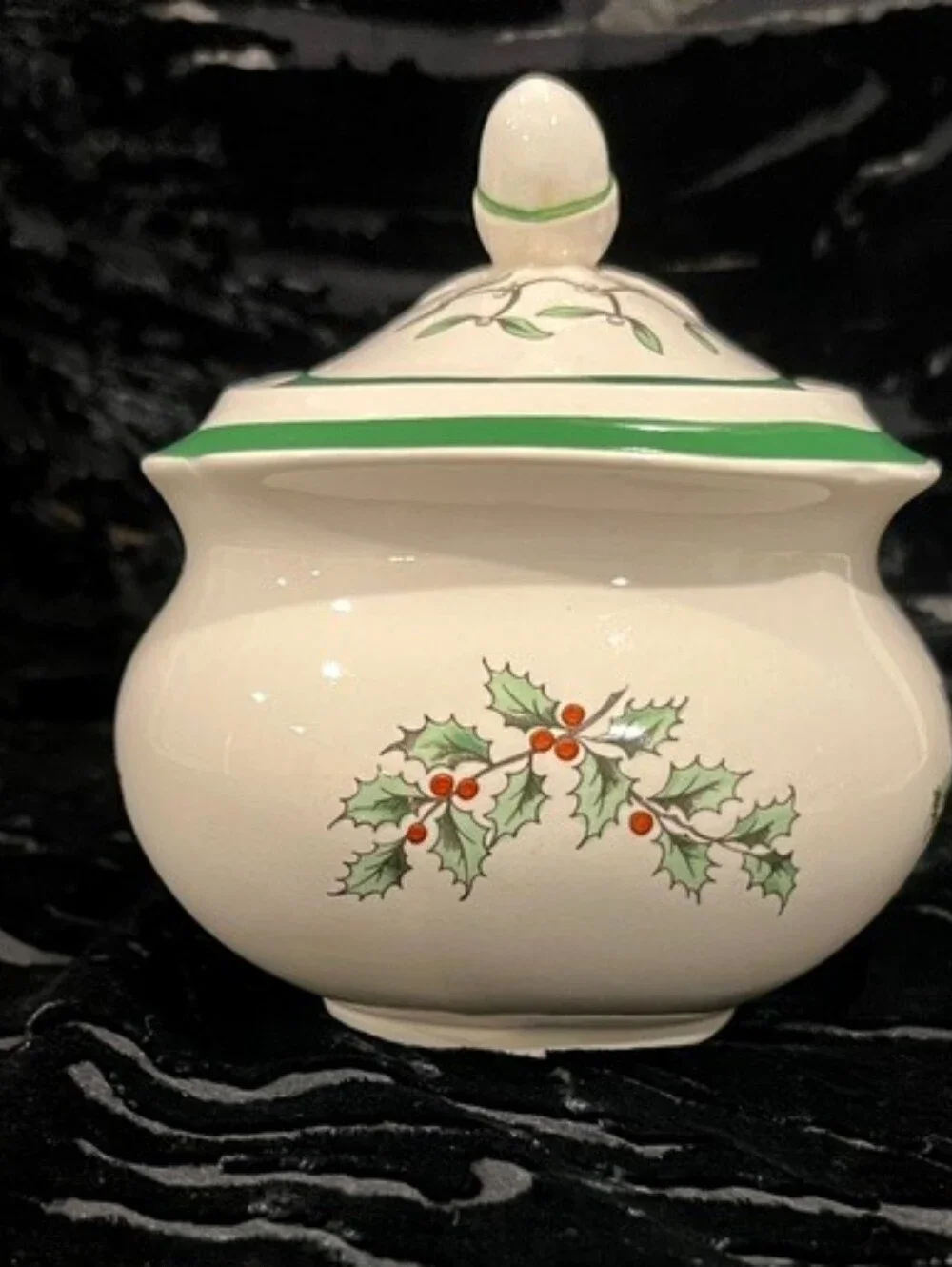 Vintage Spode Christmas Tree Sugar Bowl & Creamer Set Made In England